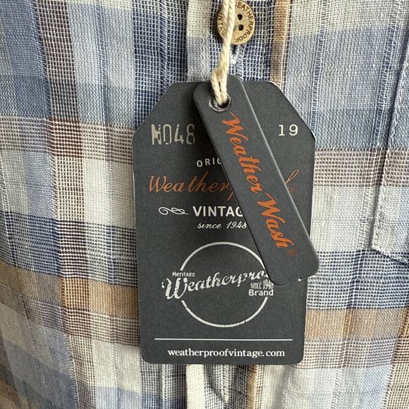 Weatherproof Vintage Mens Small Plaid Short Sleeve Button Down Shirt Spring NWT - Picture 7 of 11